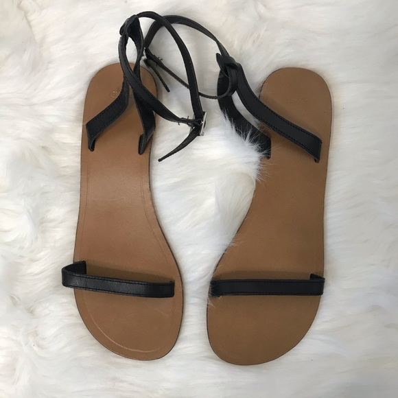 ASOS Fancy Me Leather Sandals Black Sz 7 - Picture 5 of 7